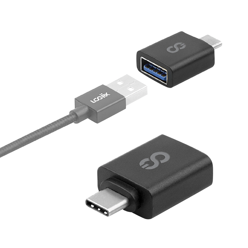 Logiix USB-C to USB-A 2 Pack Adapter - Black - LGX12637