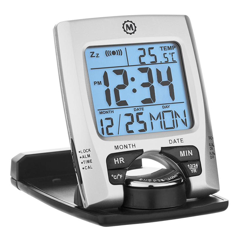 Marathon Travel Alarm Clock - Silver - CL030023
