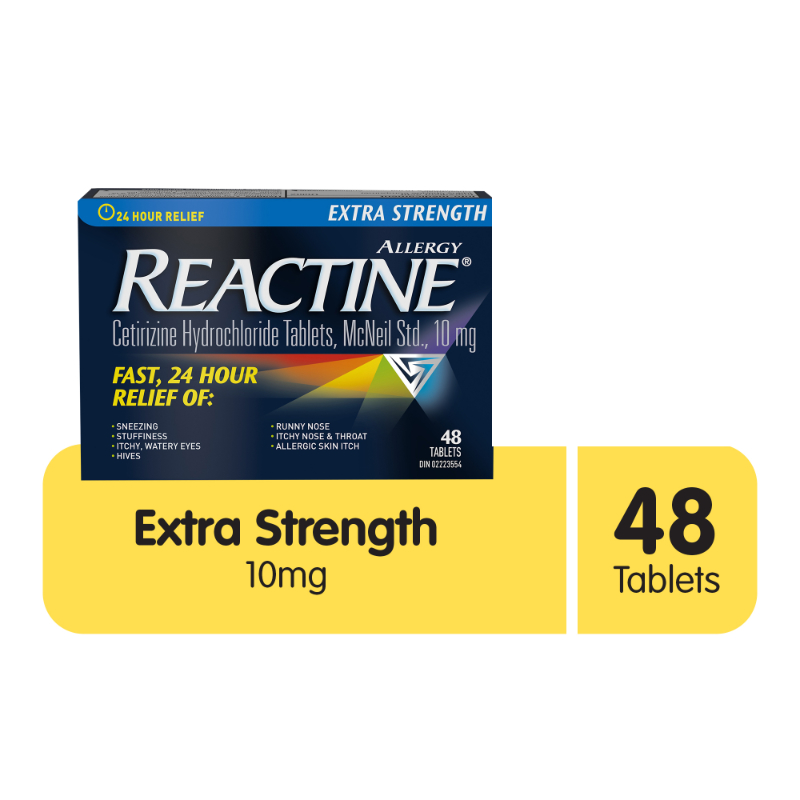 Reactine Allergy Extra Strength Cetirizine Hydrochloride Tablets - 10mg - 48's