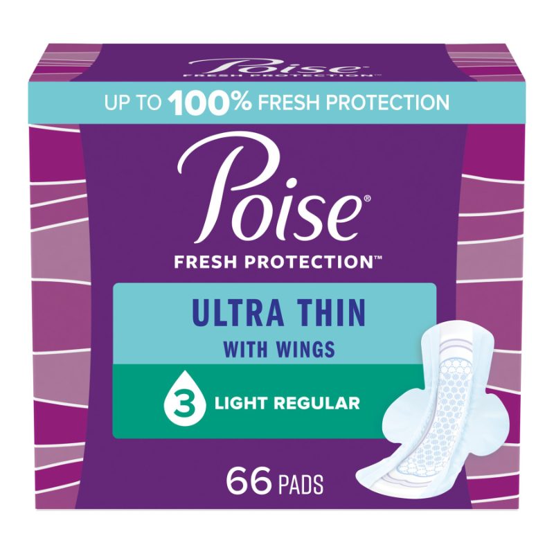 Poise Active Collection Ultra Thin Regular Length Moderate Pads with Wings,  18 ct - Fred Meyer