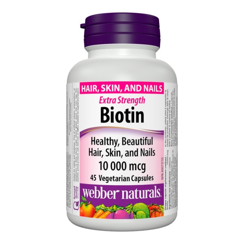 Webber Naturals Extra Strength Biotin Capsules - 10,000mcg - 45s