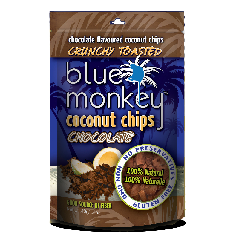 Blue Monkey Coconut Chips - Dark Chocolate - 40g