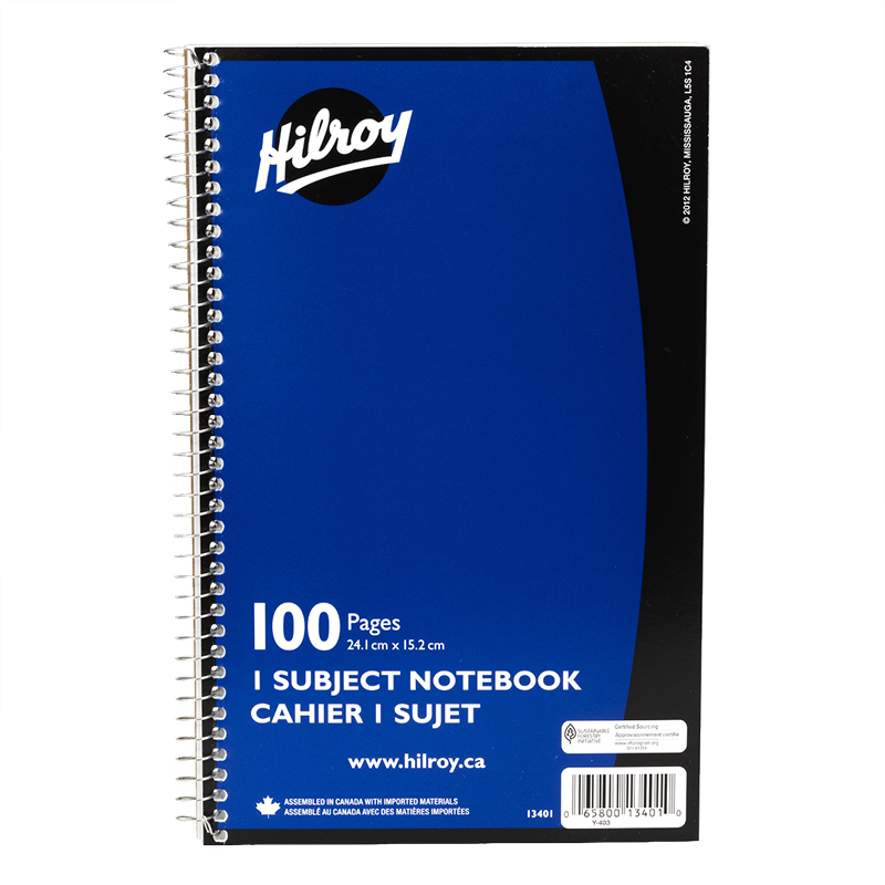 Hilroy 1 Subject Notebook - 100 pages