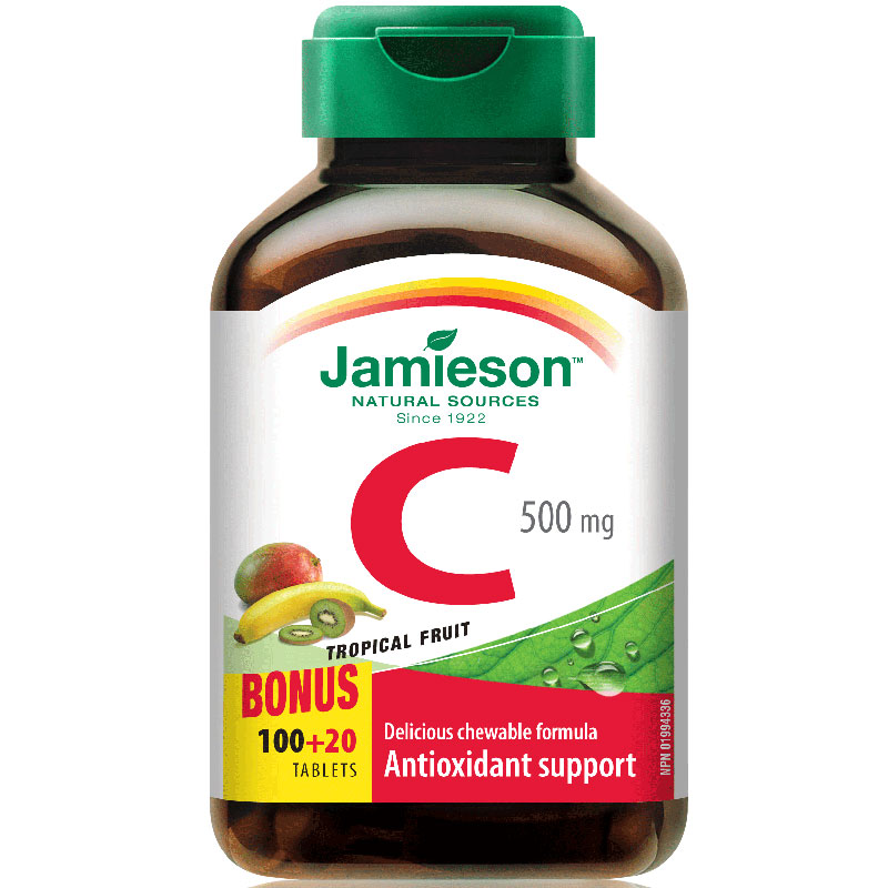 Jamieson Chewable Vitamin C  500 mg - Tropical Fruit - 100's