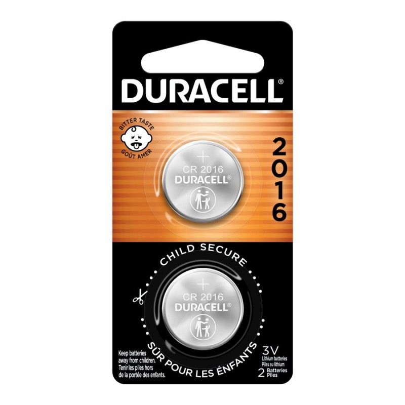 Duracell Lithium Battery - Bitter Coating - CR2016 - 2 Pack