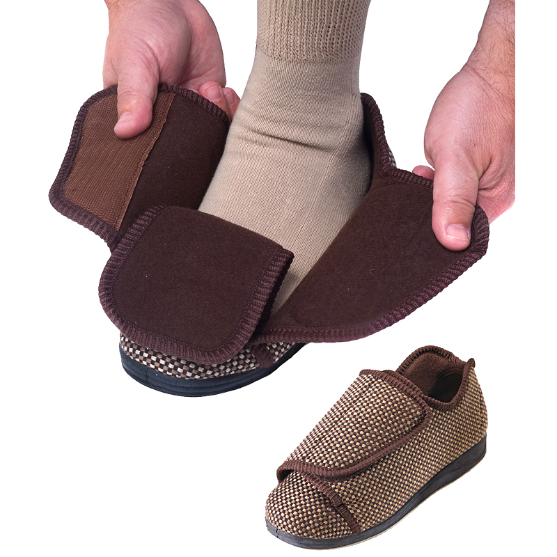 mens slippers extra wide width