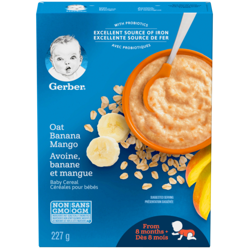 Gerber Baby Cereal - Oat with Banana and Mango - 227g
