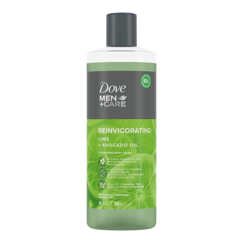 Dove Men+Care Body Wash - Lime + Avocado Oil - 532ml