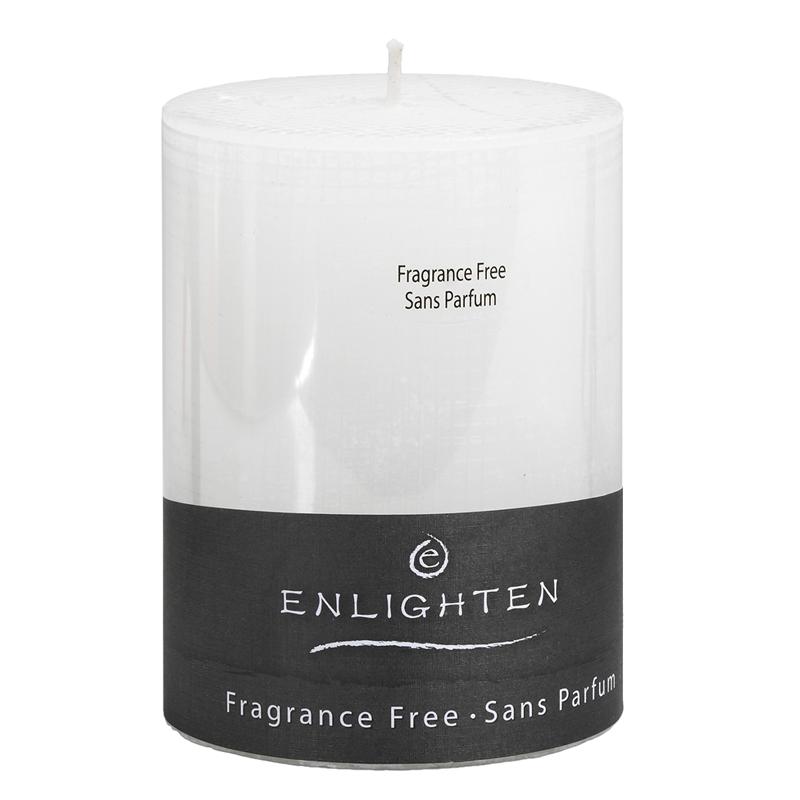 Enlighten Linen Unscented Pillar Candle - White - 3 x 4inch 
