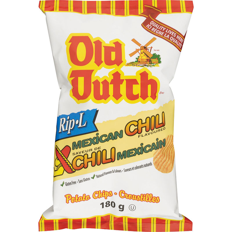 Old Dutch Rip-L Potato Chips - Mexican Chili - 180g