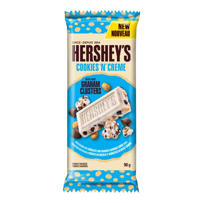 Hershey's Cookies N Creme Candy Bar - Graham Clusters - 90g