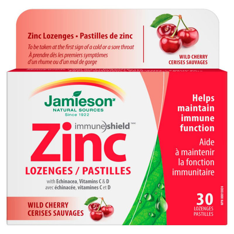 Jamieson Immune Shield Zinc Lozenges - Wild Cherry - 30s