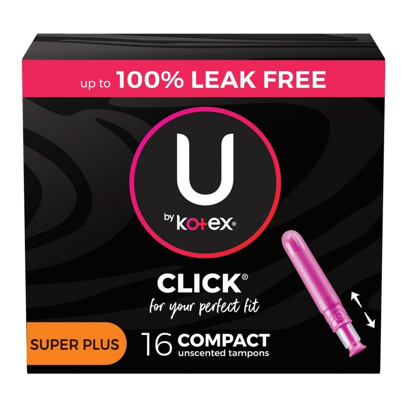 U by Kotex Click Compact Tampons - Super Plus - Unscented - 16 Count