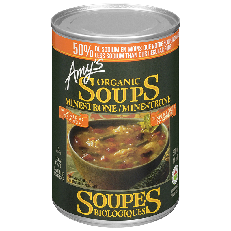 Amy's Organic Soups - 50% Less Sodium - Minestrone - 398ml | London Drugs