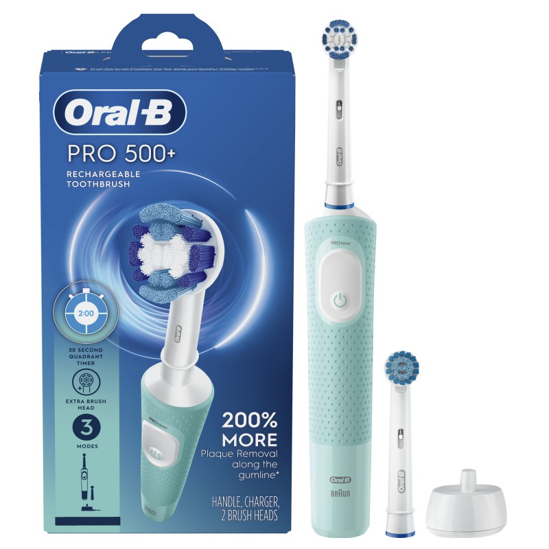 Oral-B Pro 500+ Rechargeable Toothbrush - Mint - 13333