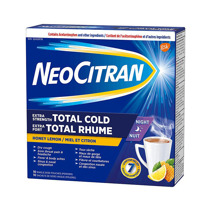 NeoCitran Total Cold Night - Honey Lemon - 10s