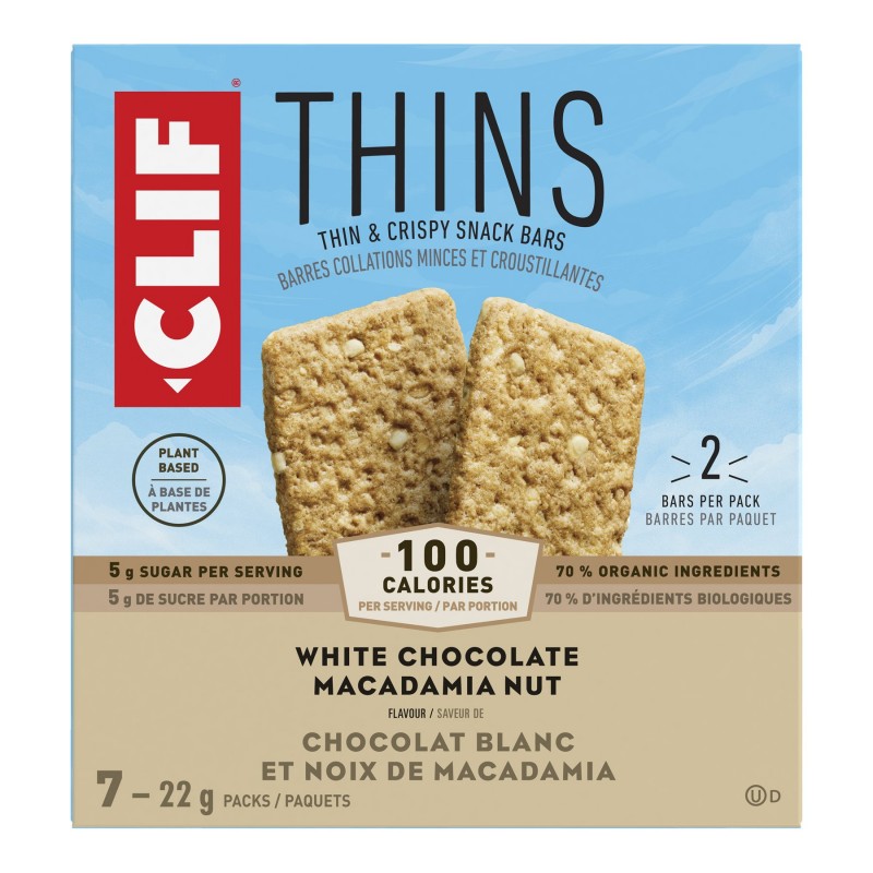 CLIF Thins White Chocolate Macadamia Nut Snack Bar - 7 x 22g