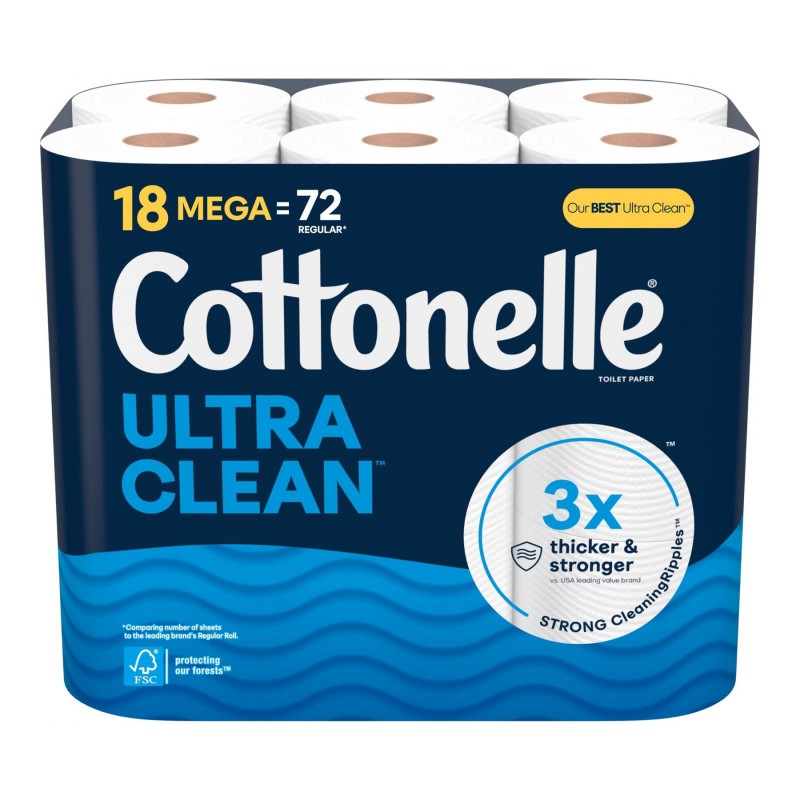 Cottonelle Ultra Clean Mega Toilet Paper - 18 x 284's