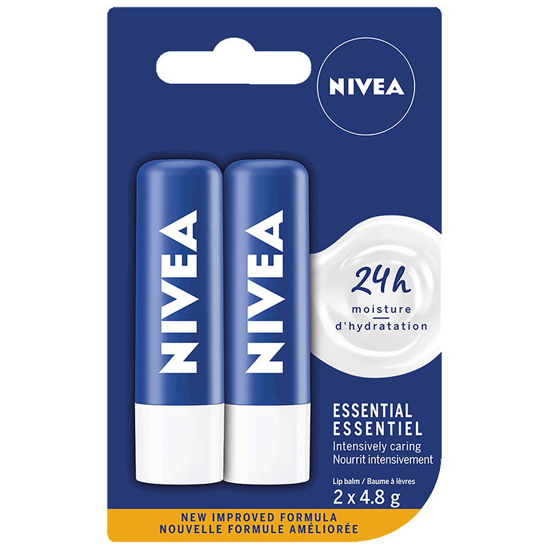 Nivea Essential Duo Pack Lip Care - 2x4.8g