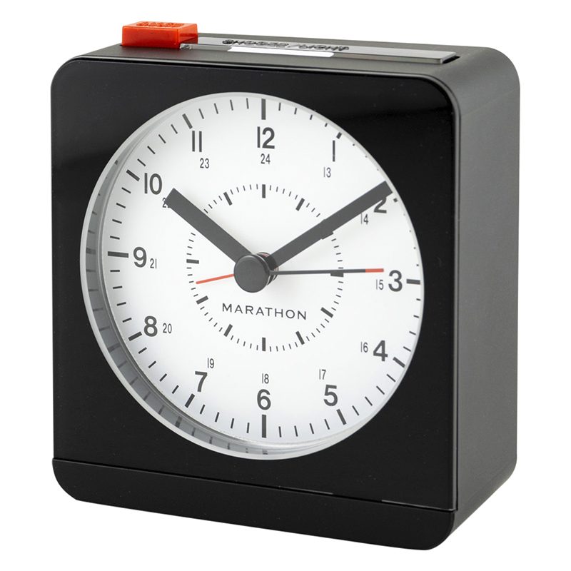 Marathon Desk Alarm Clock - Black/White - CL030053BK-WH