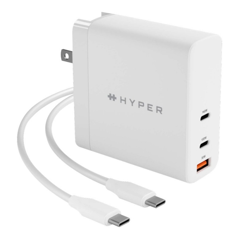 HyperJuice USB-A & 2 x USB-C Power Adapter - White - HJG140US