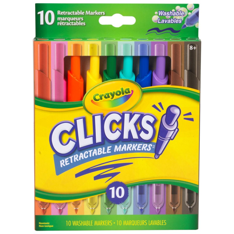 Crayola Super Clicks Retractable Markers - 10pce