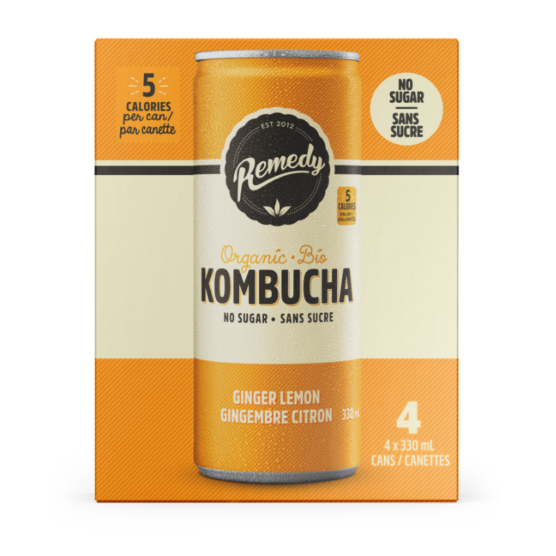Remedy Kombucha - Ginger Lemon - 4 x 330ml