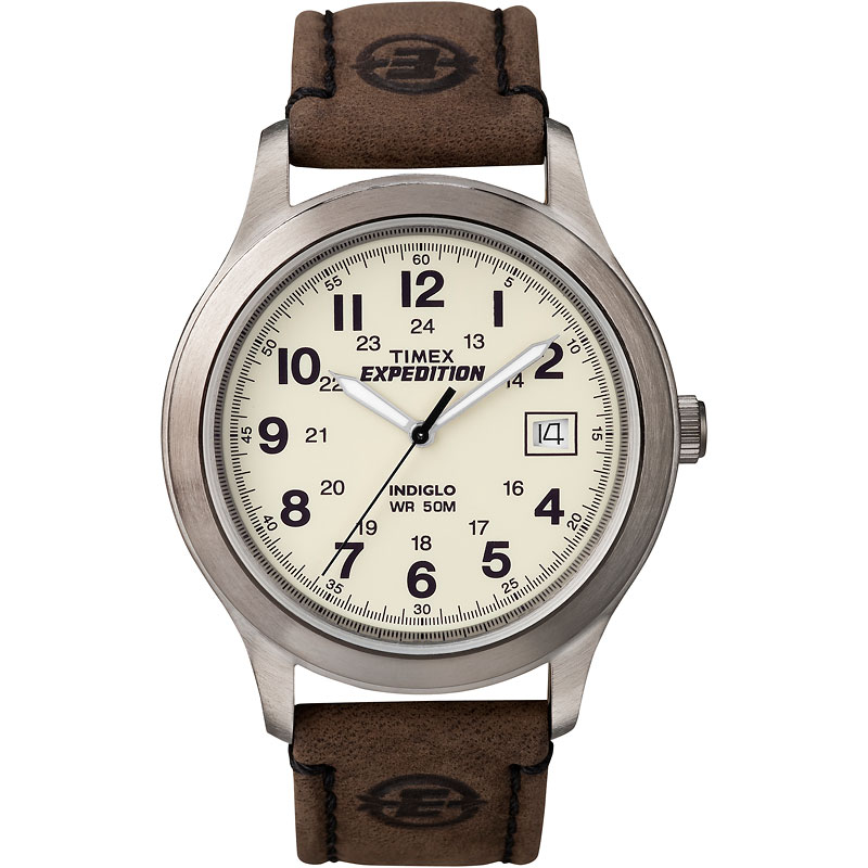Timex Expedition Scout Metal Watch - Silver/Black/Brown - T49870GP