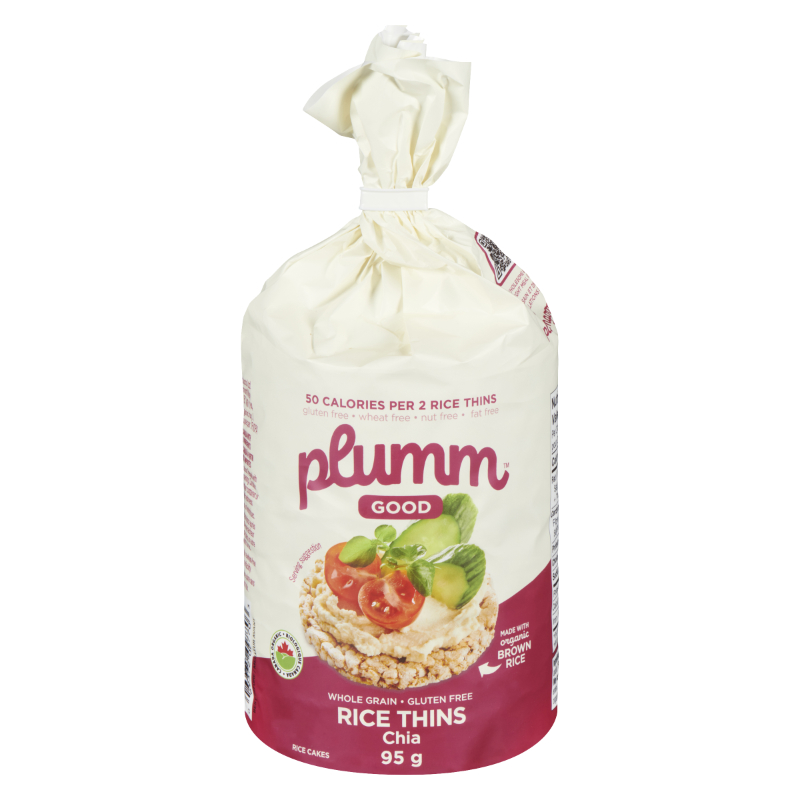 Plum-m-Good Organic Rice Cakes - Brown Rice with Chia - 95g
