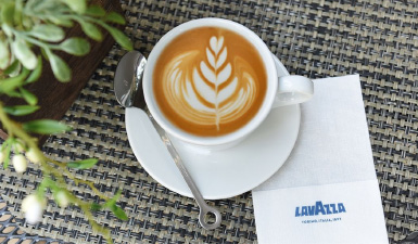 A cup of Lavazza coffee