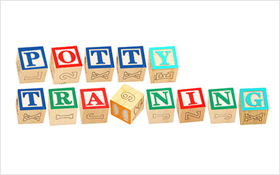 blocks that spell out potty training